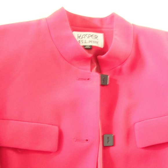 Kasper ASL Women's RED Blazer Jacket Polyester Size 12 Petite Longs Sleeve - Picture 7 of 14